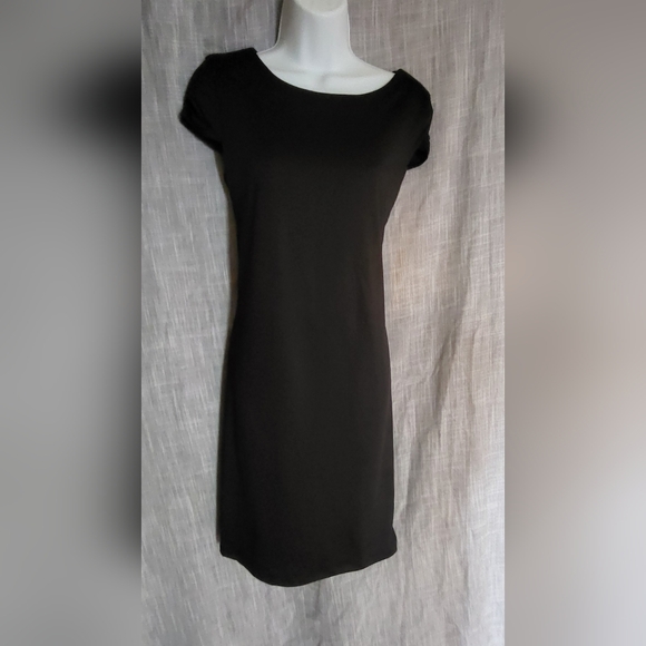 Perfect Little Black Bodycon Dress Jessica sz S Midi Simple lined spandex - Picture 6 of 14